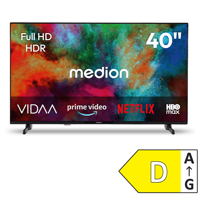 MEDION 40 Zoll Smart-TV mit VIDAA Oberfläche und Energieeffizienzklasse D