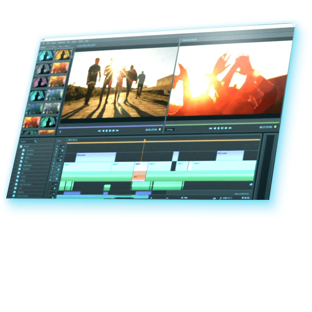 Ein Screen eines Laptops zeigt ein Videobearbeitungsprogramm.