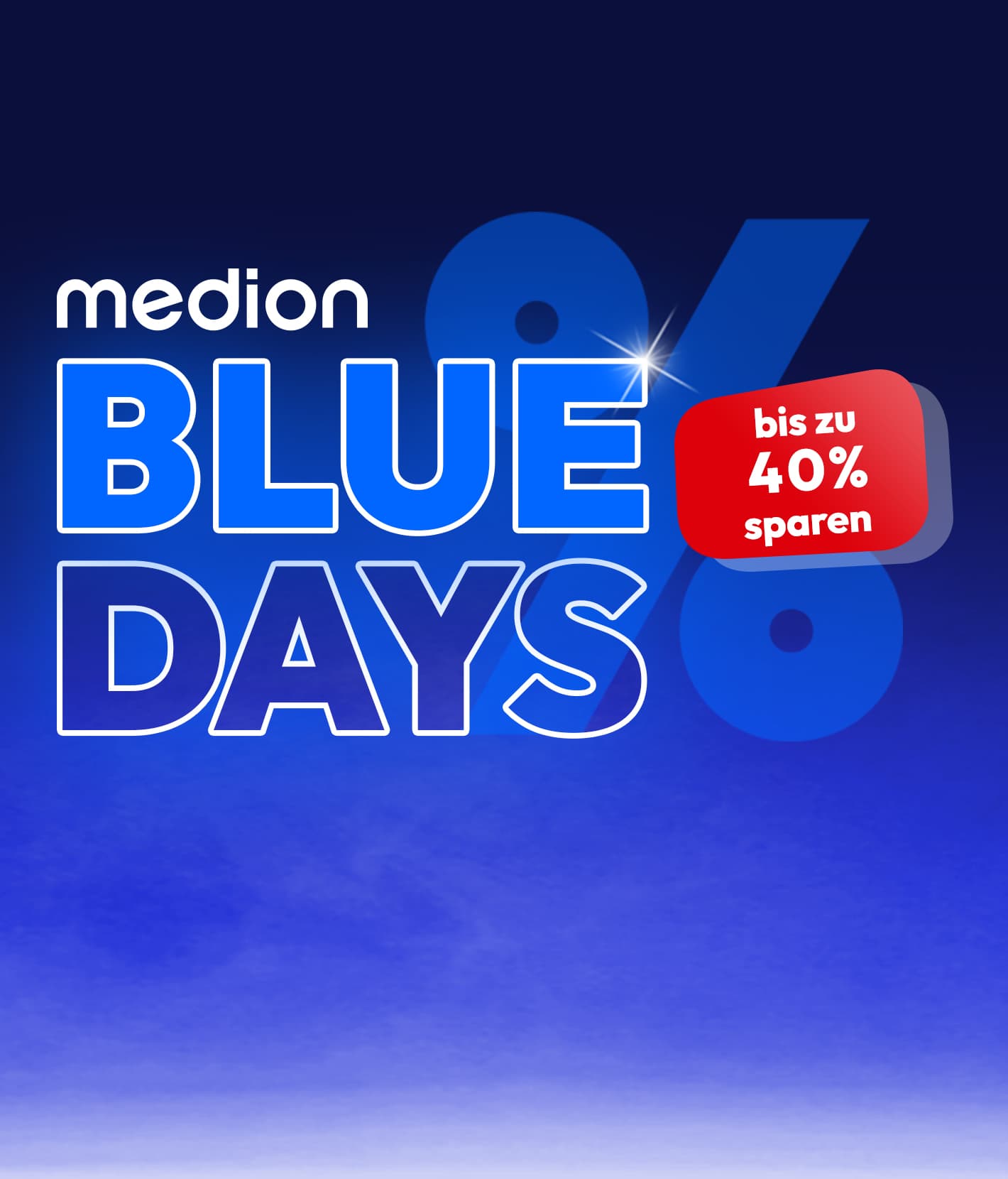MEDION Blue Days mit Hinweis „bis zu 40 % sparen“