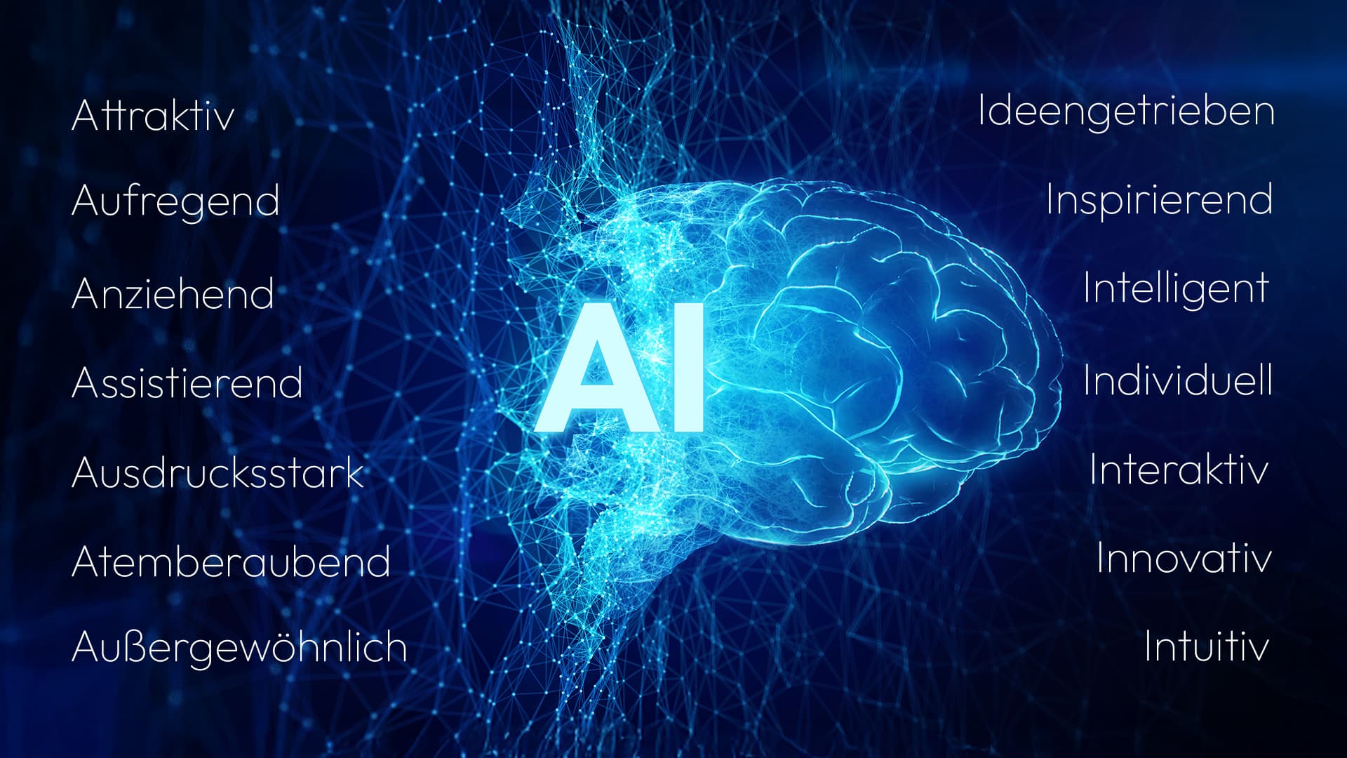 Ideen Wolke für das Wort AI Artificial Intelligence