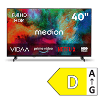 MEDION 40 Zoll Smart-TV mit VIDAA Oberfläche und Energieeffizienzklasse D
