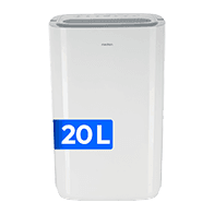 MD12048 Luftentfeuchter mit 20-Liter-Entfeuchtungsleistung und modernem Gehäuse zur Reduzierung überschüssiger Feuchtigkeit in Innenräumen.