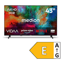 MEDION 43 Zoll Smart-TV mit VIDAA Oberfläche und Energieeffizienzklasse E
