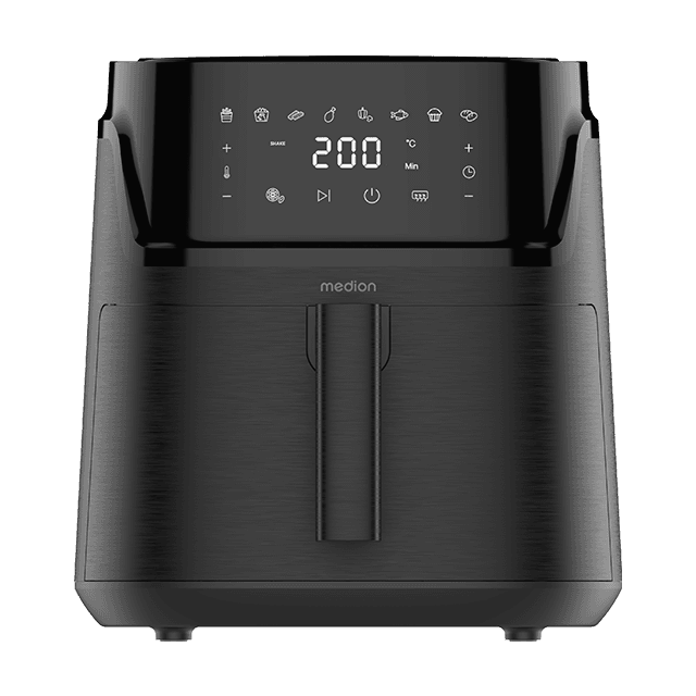 MEDION Heißluftfritteuse MD 100056 in Schwarz mit digitalem Touchdisplay
