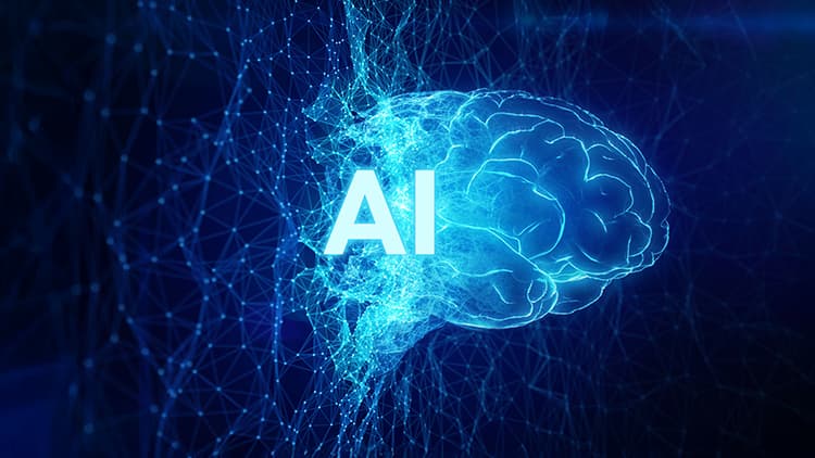 AI als Gehirn dargestellt für das sprchrgd Laptop