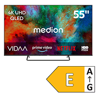MEDION 55 Zoll 4K UHD QLED Smart-TV mit VIDAA und Energieeffizienzklasse E