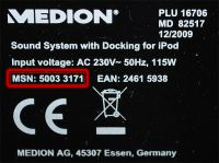 Medion Home Cinema 8 0 Seriale Medion Home Cinema 8 0 Seriale